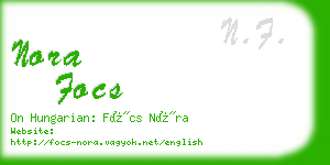 nora focs business card